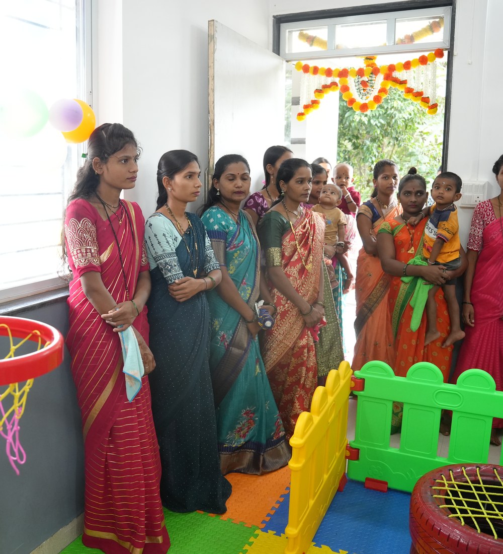 Mothers and toddlers at the transformed Oriental Anganwadi